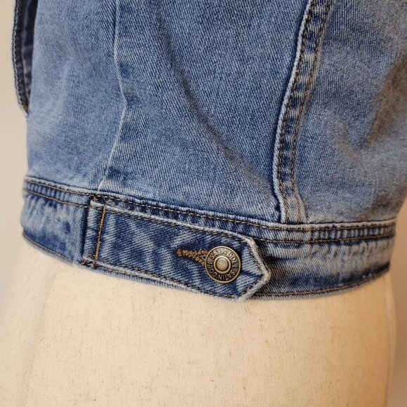 Vintage Satin Doll Jean Jacket womens S blue light/medium crop Y2K 90s 00s retro - Picture 8 of 17